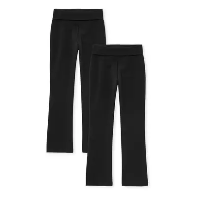 The childrens Place girls Active Foldover Waist Pants Black Pack X