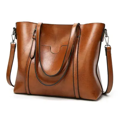 (brown) Genuine Leather Women's Tote Bag Elegant Shoulder And Crossbody Handbag