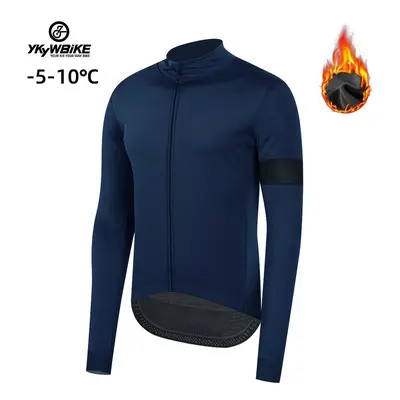 (YTFJ381-Darkblue, Asia (EU L)) Winter -5 Pro Thermal Fleece Jacket Windproof Waterproof Long Sl