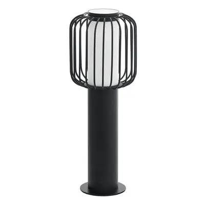 IP44 Outdoor Pedestal Light Black Steel x 28W E27 Bulb Wall Gate Lamp