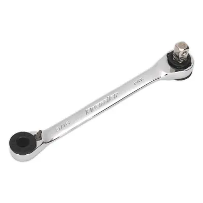 Reversible Ratchet Spanner - 1/4" Sq Drive Adaptor - 1/4" & 5/16" Hex Drive