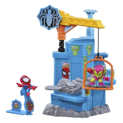 Marvel Stunt Squad Crane Smash Playset Spider-Man vs. Green Goblin 1.5-Inch Super Hero Action Fi