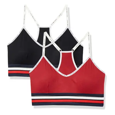 Tommy Hilfiger womens Cotton Rib Racerback Bralette Pack Bra Red B