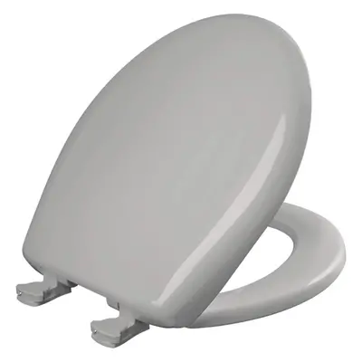 Bemis 200SLOWT Toilet Seat will Slow close, Never Loosen and Easily Remove, ROUND, Plastic, Silv