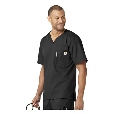 carhartt Mens Solid Ripstop Utility Scrub Top Black X-Large