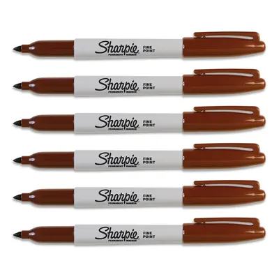 Sharpie Fine Point Brown Original Permanent Marker (6-Each)