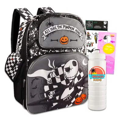 Disney Nightmare Before Christmas Backpack for Kids - Bundle with 16"" Jack Skellington Backpack