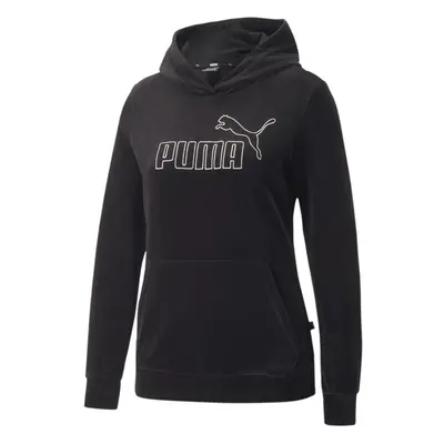 PUMA Women's Essentials+ Velour Hoodie Black Medium