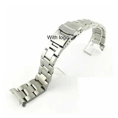 (C-Silver with logo 24mm) For Seiko Solid Stainless Steel Band Skx007 Skx009 Srpd63k1 Samurai 20