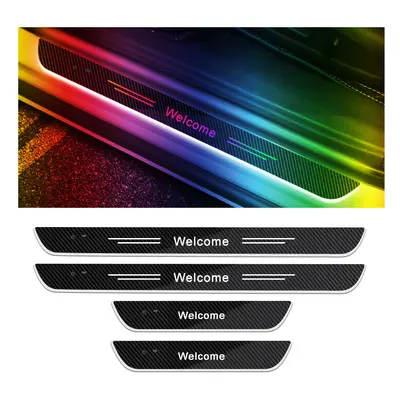 (For K-ia, B-4Pcs) New4/2 Pcs Customized Car Door Sill Light RGB Colour Car Scuff Plate Pedal