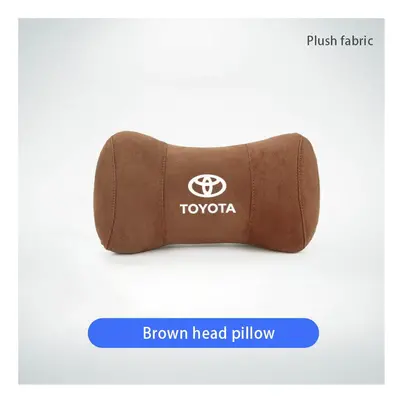 (Brown) Car Neck Pillows Tumbled Fur Auto Seat Headrest Protector For Toyota Corolla