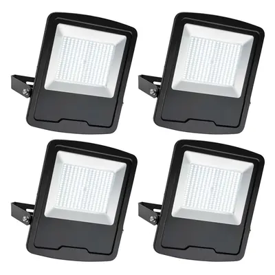 4 PACK Slim Outdoor IP65 Floodlight - 200W Daylight White LED - High Output