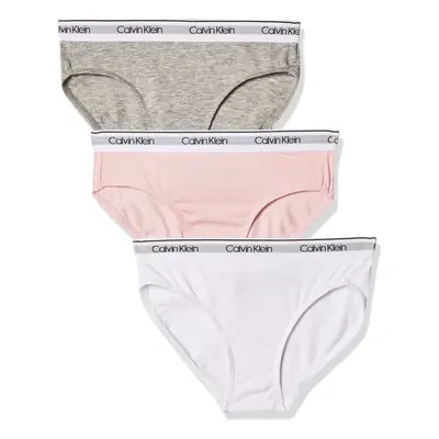 Calvin Klein Girls Little Modern Cotton Bikini Panty Underwear PackCrystal Pink Classic White He