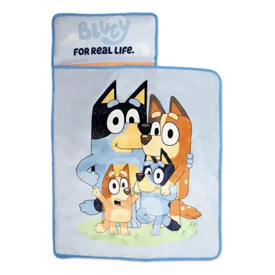 Bluey Kids Nap-Mat Set - Includes Pillow and Plush Blanket - Great for