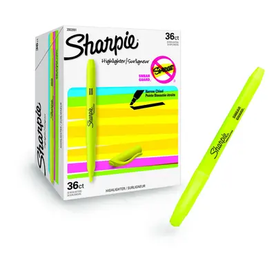 SHARPIE Pocket Highlighters Chisel Tip Fluorescent Yellow 36-Count