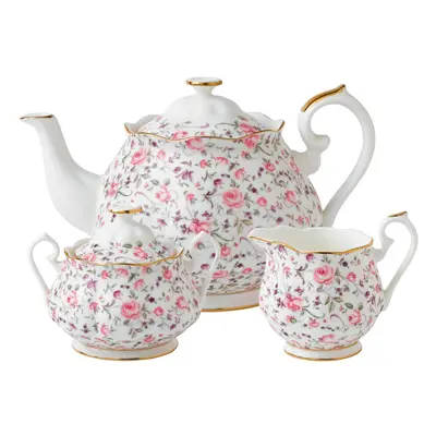 Royal Albert Rose Confetti 3-Piece Set (Teapot Sugar & Creamer)