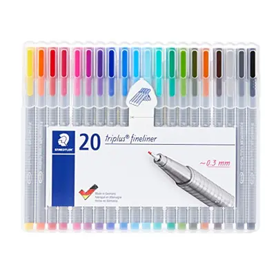 STAEDTLER triplus fineliner 0.3mm metal-clad tip ergonomic triangular barrel for writing drawing