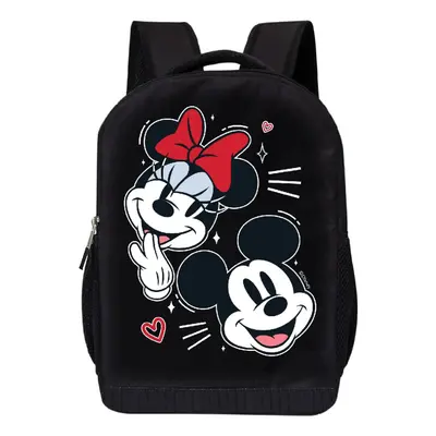 Disney Minnie Mouse Black Backpack for Women and Kids - Inch Air Mesh Padded Womens Knapsack for