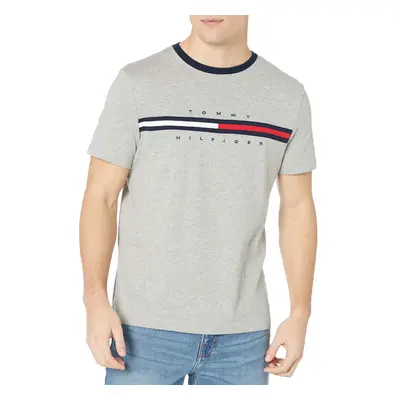 Tommy Hilfiger mens Short Sleeve Logo T-shirt T Shirt grey Heather