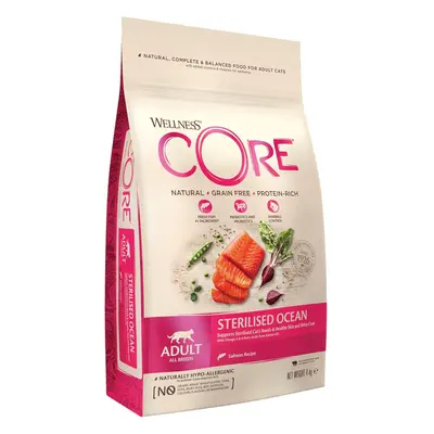 Wellness CORE Sterilised Ocean, 4kg, Salmon, Dry Cat Food for Sterilised / Indoor Cats, Grain-Fr