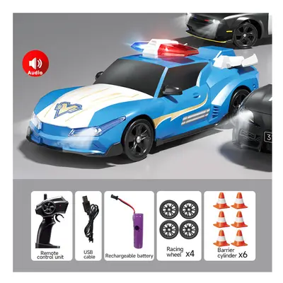 (New Blue) Cross Border Ae86 Drift High Speed Remote Control Car Racing Light Charging Dynamic S