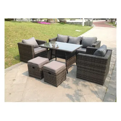 Rattan Lounge Conservatory Outdoor Garden Furniture Dining Table Set