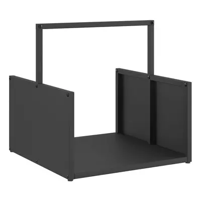 (black) vidaXL Firewood Rack Black 40x40x40 cm Cold-rolled steel fireplace log holder