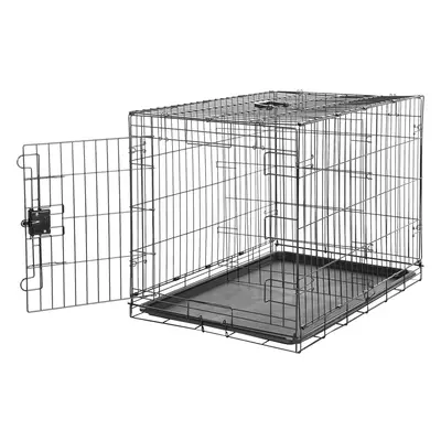 (91 cm x cm W x cm H, Single door) Basic Large Metal Dog Crate/Crate with Tray, Durable and Fold