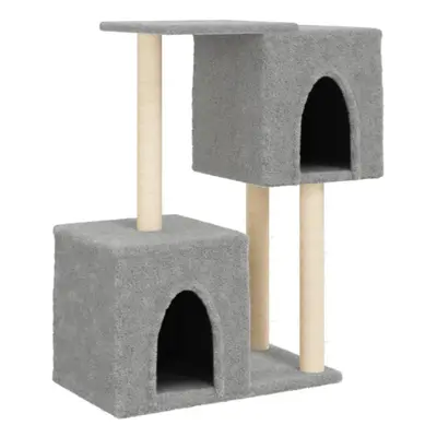 (light grey) vidaXL Cat Tree with Sisal Scratching Posts Cat Tower Pet Cat Climbing Tree