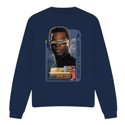 (L, Navy) Star Trek Unisex Adult Geordi La Forge Sweatshirt