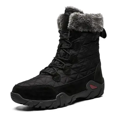 (black, 38) Men&apos;s Boots Large Waterproof Non-slip Plus Velvet Snow Boots Winter Men&apos;s 