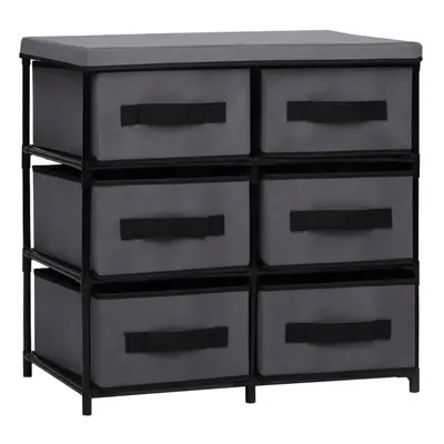 vidaXL Storage Cabinet Shelve with Drawers Grey Steel Storage Organiser Unit