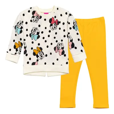 Disney Minnie Mouse Big Girls Pullover Fleece Sweatshirt and Leggings