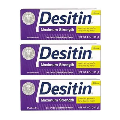 Desitin Maximum Strength Diaper Rash Paste oz tube (Pack of 3)