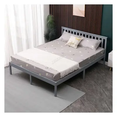 (Double, Grey) WestWood Single Double King Bed Solid Pine Frame Bedroom Furniture Low Foot End