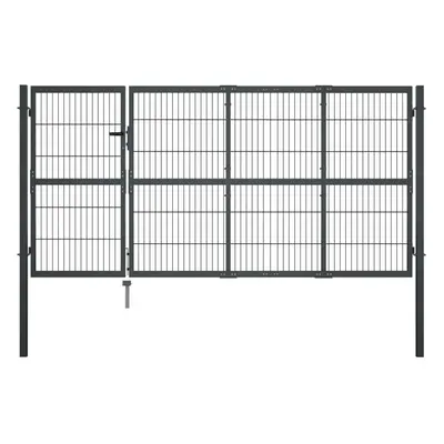 (120 cm) vidaXL Garden Gate with Posts Keys Anthracite Driveway Gate 100/120/140cm