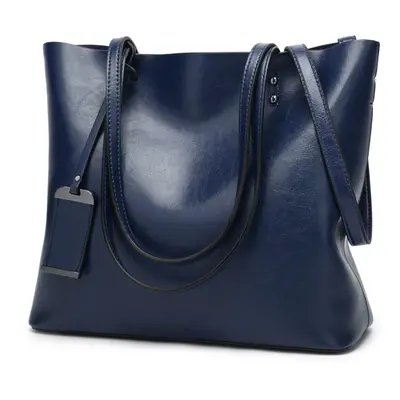 (dark blue) Elegant Women Leather Handbag Versatile Tote Shoulder And Crossbody Bag