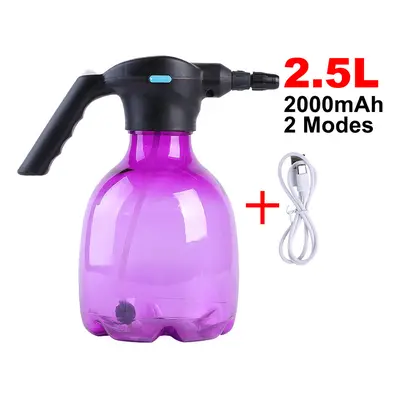 (Pink 2.5L) Electric Mist Spray Bottle Automatic Garden Watering Can Adjustable Water Sprayer