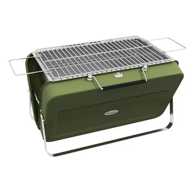 Outsunny Portable BBQ Grill with Suitcase Design for Camping Picnic Party, Green