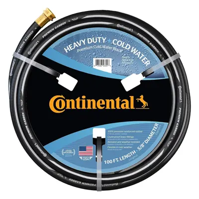 Continental Premium Garden Black Heavy Duty Cold Water Garden Hose 58in Inside Diameter x 100ft 