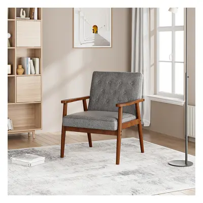 Modern Wood Frame Upholstered Lounge Chair