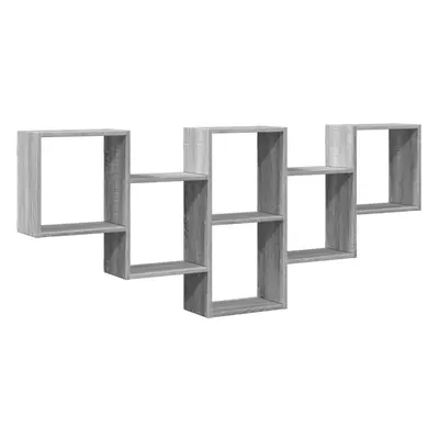 (grey sonoma) vidaXL Wall Shelf Floating Shelf Rack Wall Cube Storage Shelf Engineered Wood