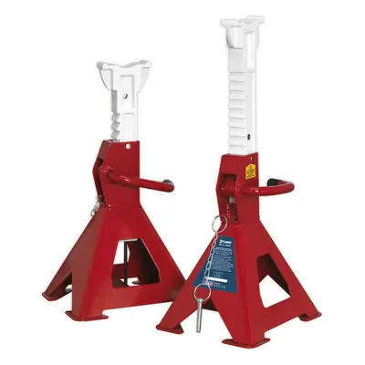 PAIR Tonne Auto Rise Ratchet Axle Stands - Cast Support Post - 510mm Height