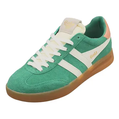 (7) Gola Cyclone Womens Fashion Trainers in Green Off White