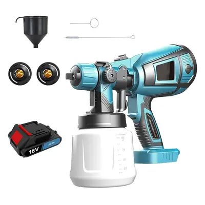 1000ml HVLP Cordless Paint Sprayer+3A Battery+Charger-MakitaCompatible