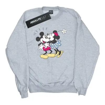 (M, Sports Grey) Disney Mens Mickey And Minnie Mouse Kiss Sweatshirt