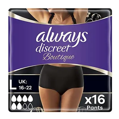 Discreet Boutique Incontinence Pants Women Large Size Black High Absorbency Plus Pants x Packs O