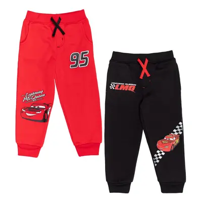 Disney Pixar Cars Lightning McQueen Little Boys Fleece Pack Jogger Pants RedBlack