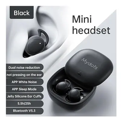 (Black) NEW Wireless Mini Sleep Bluetooth Earbuds APP Headphones Noise Cancelling