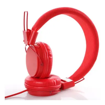 (red) Kids Wired Ear Headphones Stylish Headband Earphones for iPad Tablet Kid